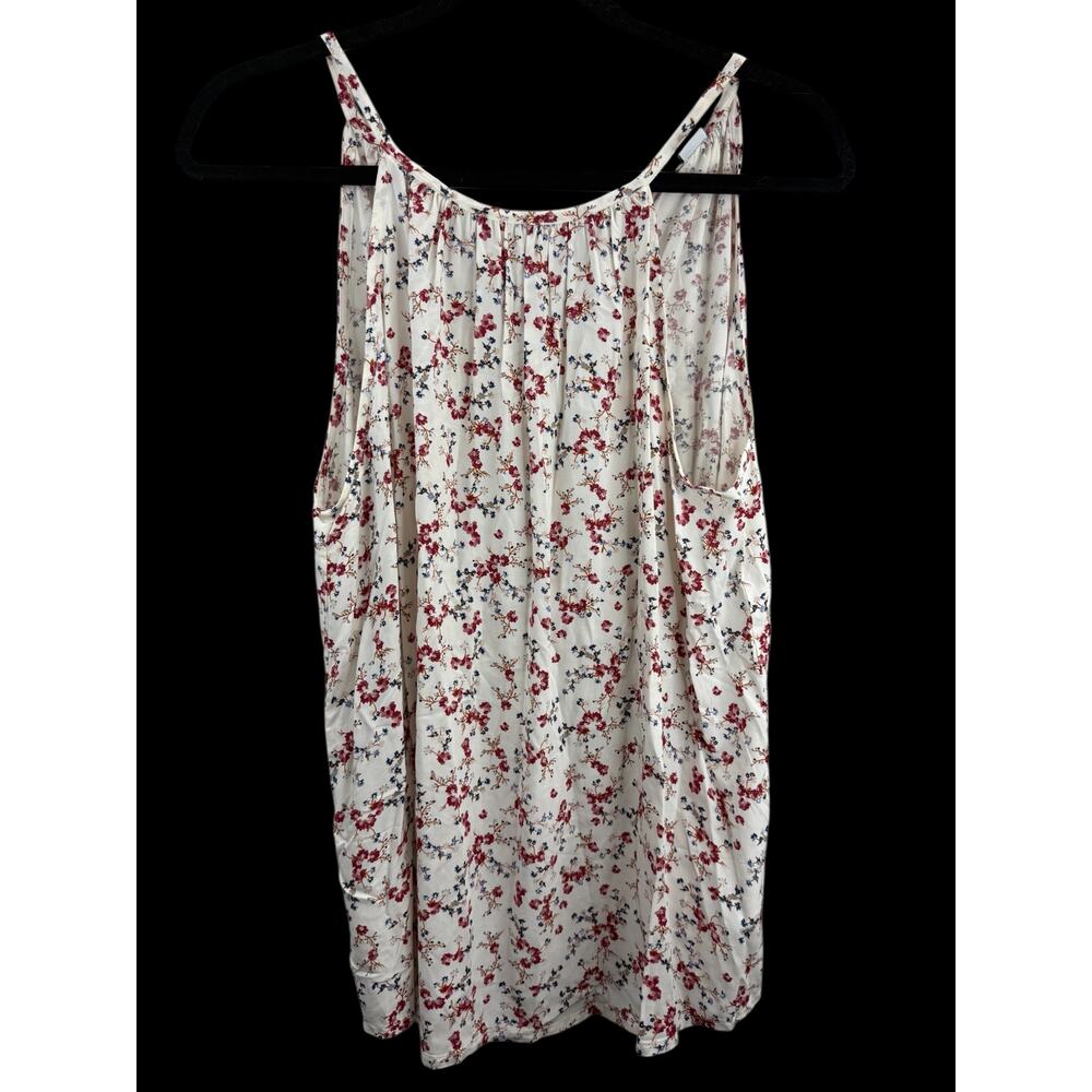 Old Navy Women's White Floral Sleeveless Top Large Spring Summer Vacation Beach